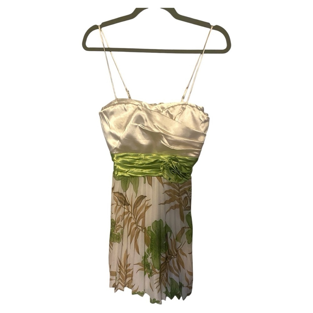 Xtraordinary Cream Camisole Dress with Bustier Pleated Design